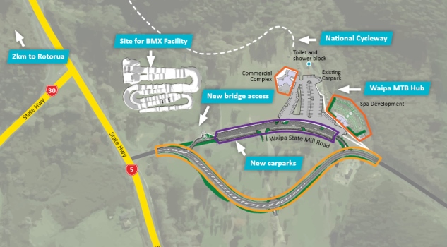 The map showing the areas to be developed at Waipa Valley